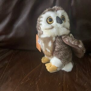 Plush Owl Toy - Brown and White WWF